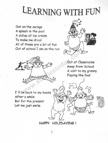cbse class 1 english revision worksheet set 10 practice